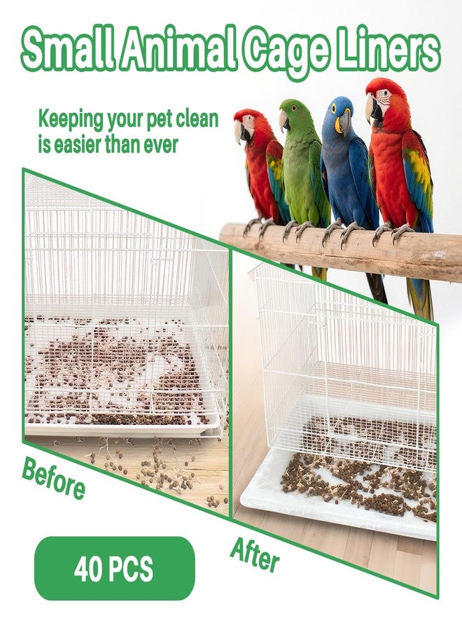 RAINFLOW Disposable Bird Cage Liner - 40PCS Elastic Plastic Small Animal Cage Liners Waterproof Easy to Clean Leakproof for Portable Birdcage Litter Box Liners for Parakeet Hedgehog Hamster (14x9.8in) - Image 3